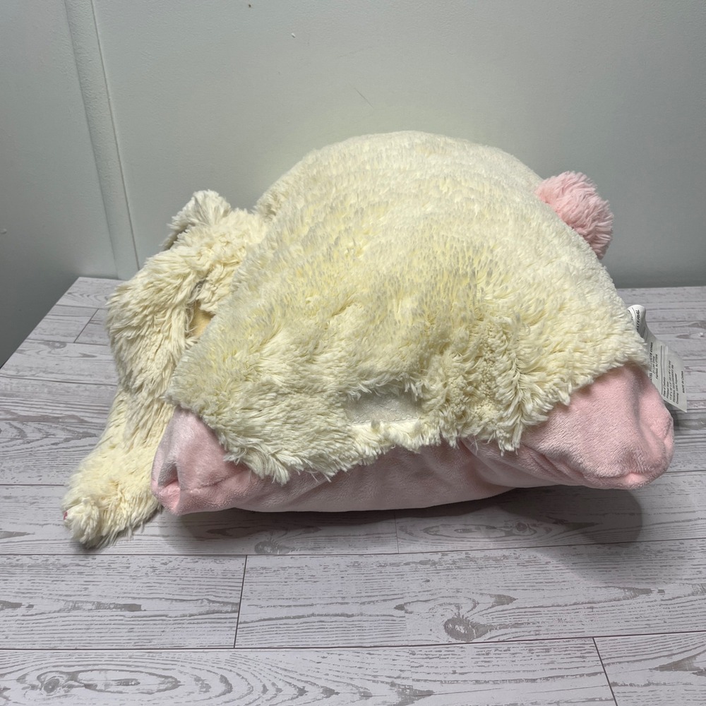 Pillow Pets Thumpy Bunny Rabbit Plush Cream Pink Polka Dot Ears Stuffed Toy - Picture 11 of 13